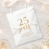 Elegante Champagne 25ste bruiloft Jubileum Bedankzakje (Geknipt)