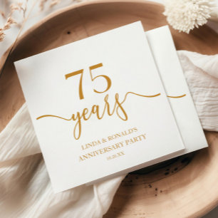 Elegante Champagne 75ste huwelijksjubileum Servet
