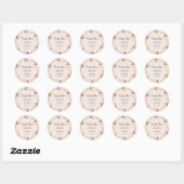 Elegante Champagne Boho Wildflower bruiloft Ronde Sticker (Vel)