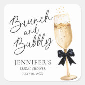 Elegante Champagne Bruidsfeest Sticker (Voorkant)