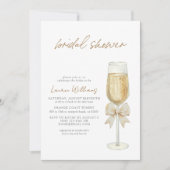 Elegante Champagne Chic Bow Script Vrijgezellenfee Kaart (Voorkant)