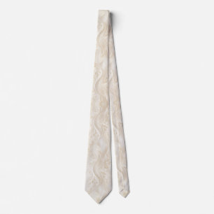 Elegante Champagne Delicate Ivoor Bloemmotief Stropdas