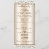 Elegante Champagne Fleur de Lis WEdding Programma (Achterkant)