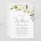 Elegante Champagne Floral Wedding Kaart (Voorkant)