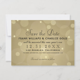 Elegante Champagne Gold bruiloft Save The Date