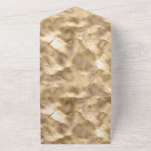 Elegante Champagne Gouden Glam All In One Uitnodiging (Buitenkant)