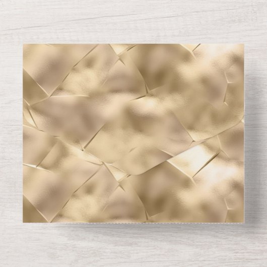  Elegante Champagne Gouden Glam All In One Uitnodiging (Achterkant)