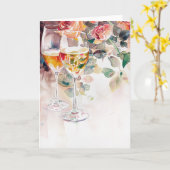 Elegante Champagne & Roos Verloving Aankondiging (Gele Bloem)