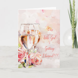 Elegante Champagne & Roos Verloving Aankondiging