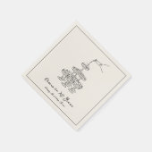 Elegante Champagne Schets Verjaardag servetten (Hoek)