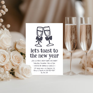 Elegante Champagne Toast Oud en Nieuw-feestje Kaart