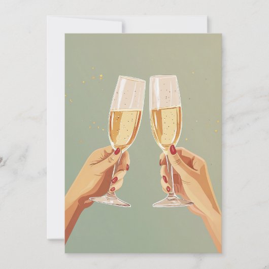 Elegante champagne toast viering kaart (Voorkant)
