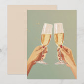 Elegante champagne toast viering kaart (Voorkant / Achterkant)