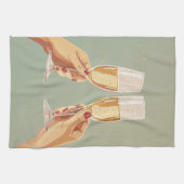 Elegante champagne toast viering theedoek (Horizontaal)