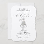 Elegante Champagne Tower Bruids Douche Uitnodiging (Voorkant)