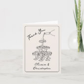 Elegante Champagne Tower Schets Bedankt (Voorkant)