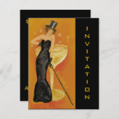 Elegante champagne viering uitnodiging (Voorkant / Achterkant)