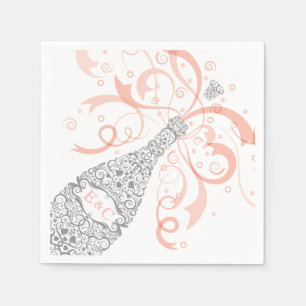 Elegante Champagnefles Papieren Servet 2