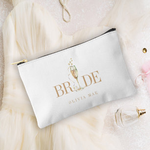 Elegante champagnefluit bruid cosmetisch cadeau etui
