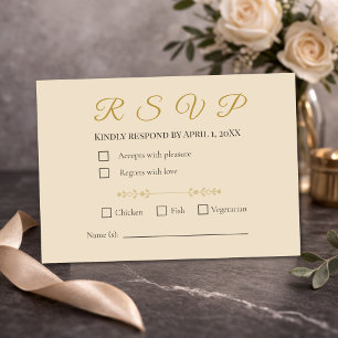 Elegante Champagnetijd Gouden 50ste Verjaardag RSV RSVP Kaartje