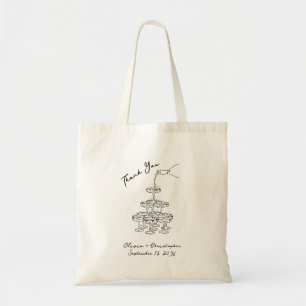 Elegante champagnetoren Dank u bruiloft Tas