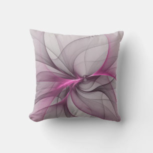 Elegante Chaos Moderne Abstracte Roze Fractale Kun Buitenkussen