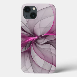 Elegante Chaos Moderne Abstracte Roze Fractale Kun iPhone 13 Hoesje