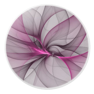Elegante Chaos Moderne Abstracte Roze Fractale Kun Keramische Knop