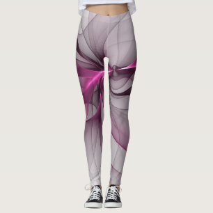 Elegante Chaos Moderne Abstracte Roze Fractale Kun Leggings