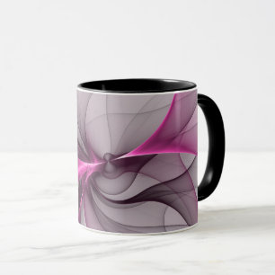 Elegante Chaos Moderne Abstracte Roze Fractale Kun Mok