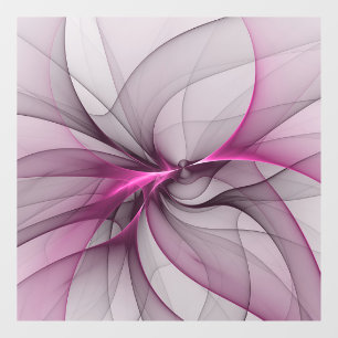 Elegante Chaos Moderne Abstracte Roze Fractale Kun Raamsticker