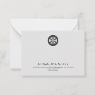 Elegante Charcoal Grey Business Note Kaart Notitiekaartje