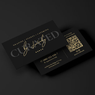 Elegante Charcuterie Zwart Nepgoud Signature Visitekaartje