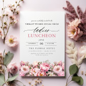 Elegante Charity Lunch Waterverf Bloemen Kaart