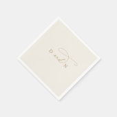 Elegante Charm Ivoor en Gouden Monogram Bruiloft Servet (Hoek)