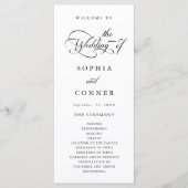 Elegante Charm Script Trouwceremonie Programma (Voorkant)