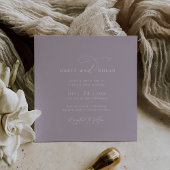 Elegante Charm Square Paarse bruiloft uitnodiginge Kaart