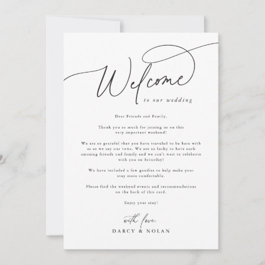 Elegante Charm Welkom Bruiloft Route Sjabloon (Voorkant)