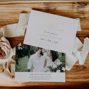 Elegante Charm Zwart Wit Goud Folie Save the Date Folie Uitnodiging