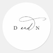 Elegante charme en bruiloft envelop afdichting Sti Ronde Sticker (Voorkant)