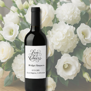 Elegante charme, liefde en hoera wijn etiket