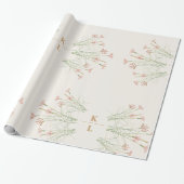 Elegante charme wilde bloem bruiloft cadeaupapier (Uitgerold)