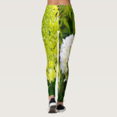 Elegante Chartreuse Groene Limelight Hortensia Leggings (Achterkant)