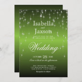 Élégante chaux Green Star Lumières Faire-part de m (Devant / Derrière)