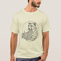 Elegante Cheetah Lijnkunst – Wildlife Cirkelontwer