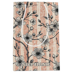 Elegante Cherry Blossom Sakura - Roze & Wit Medium Cadeauzakje