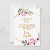 Elegante Cherry Blossom Verjaardag Dank u Kaarten (Voorkant)