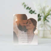 Elegante Chic 2 Foto Budget Bruiloft Uitnodiging (Staand voorkant)