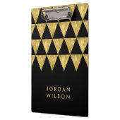 Elegante Chic Black en Faux Gold Driehoek Klembord (Links)