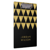 Elegante Chic Black en Faux Gold Driehoek Klembord (Rechts)